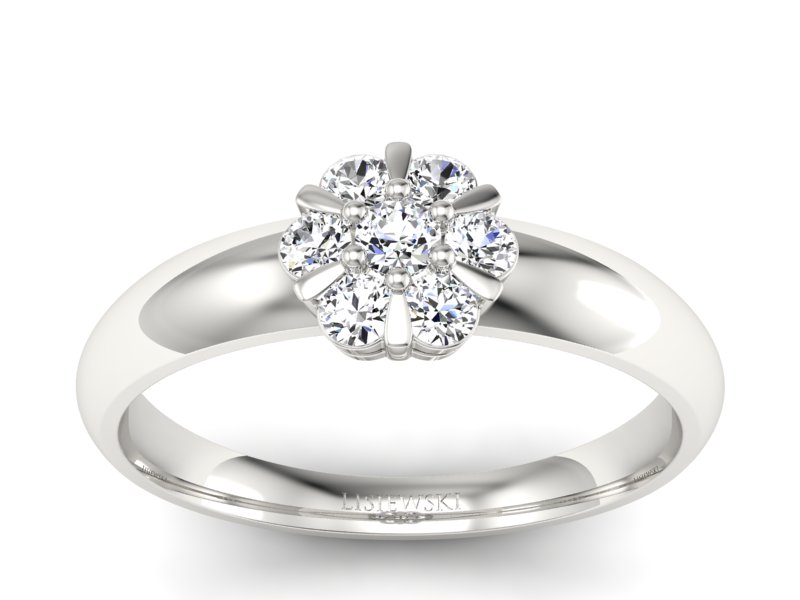 Złoty pierścionek z brylantami białe złoto - 20033b