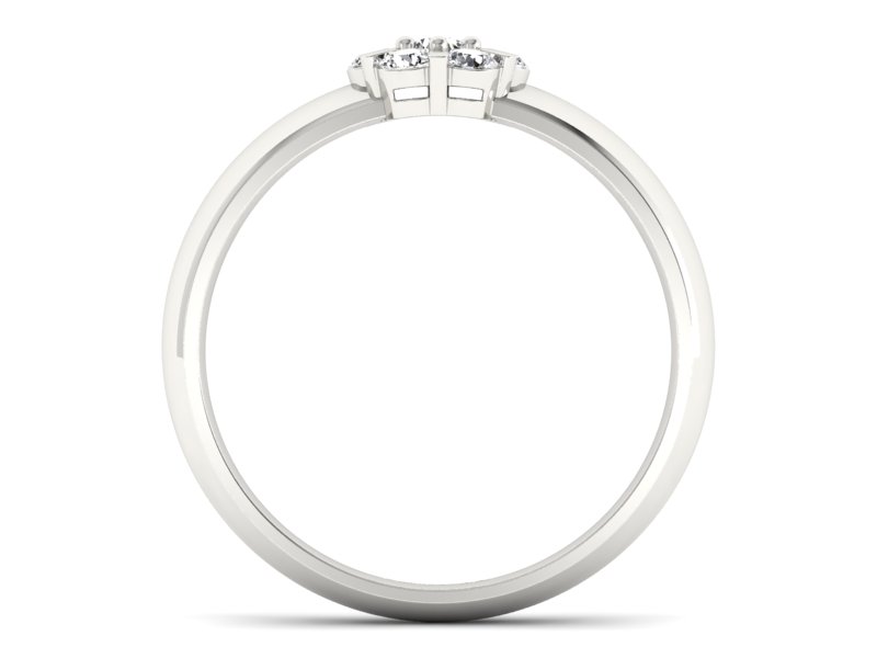 Pierścionek zaręczynowy z brylantami białe złoto - 20033bbr — zdjęcie 2