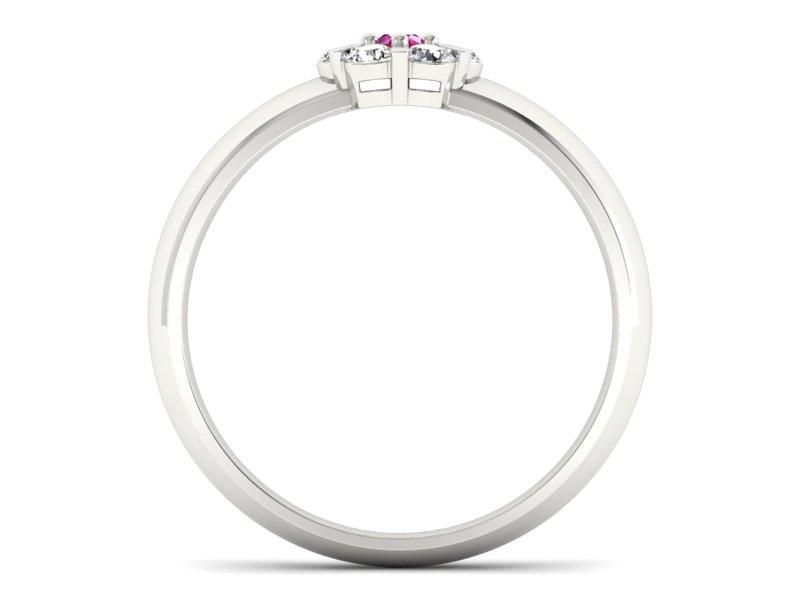 Pierścionek z rubinem i brylantami białe złoto - 20033br1 — zdjęcie 2