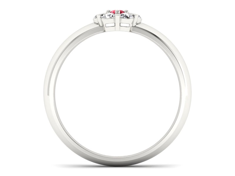 Pierścionek z rubinem i brylantami białe złoto - 20033br2 — zdjęcie 2