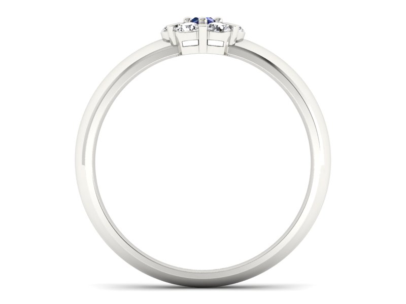 Pierścionek z szafirem i brylantami białe złoto - 20033bsz1 — zdjęcie 2