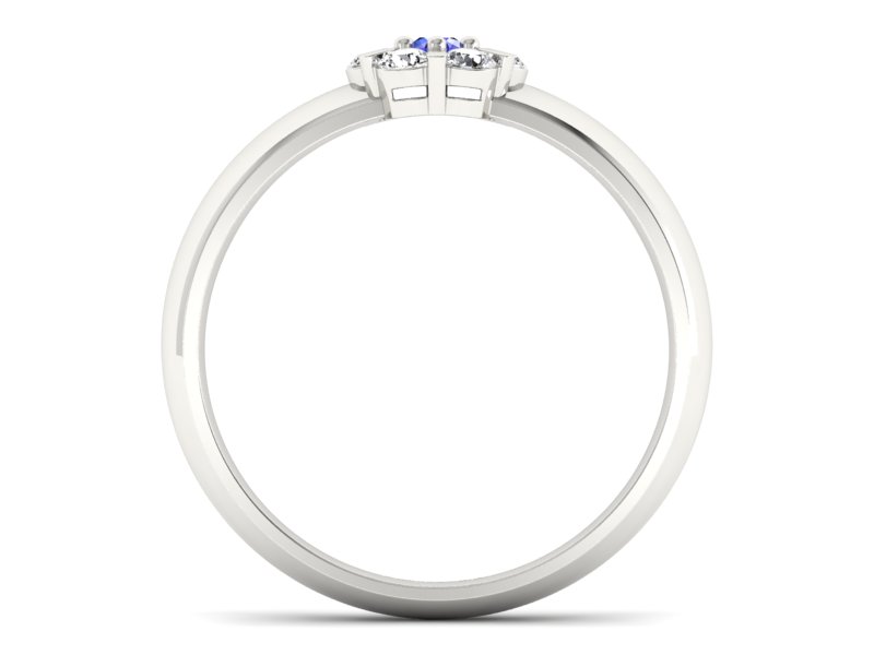 Pierścionek z szafirem i brylantami białe złoto - 20033bsz2 — zdjęcie 2