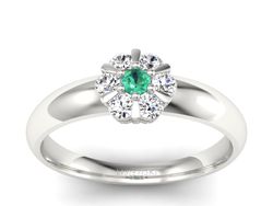 Pierścionek ze szmaragdem i brylantami - 20033bszm