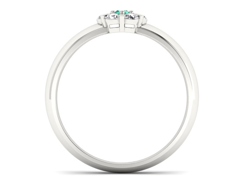 Pierścionek ze szmaragdem i brylantami - 20033bszm — zdjęcie 2