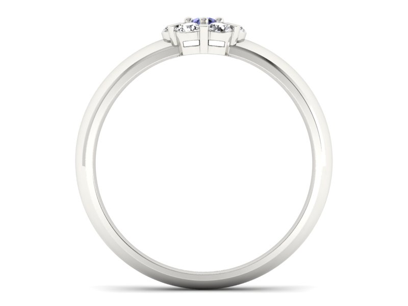 Pierścionek z tanzanitem białe złoto i brylantami - 20033bt — zdjęcie 2