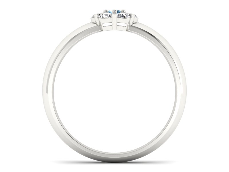 Pierścionek z topazem i brylantami białe złoto - 20033btp — zdjęcie 2