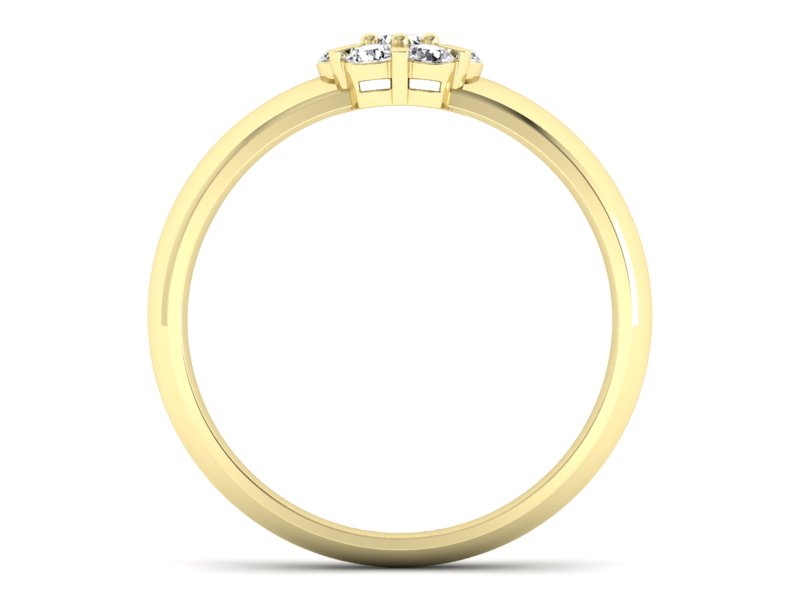 Złoty pierścionek z brylantami żółte złoto - 20033zbr — zdjęcie 2