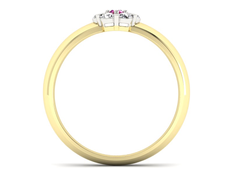 Pierścionek z rubinem i diamentami - 20033zbr1 — zdjęcie 2