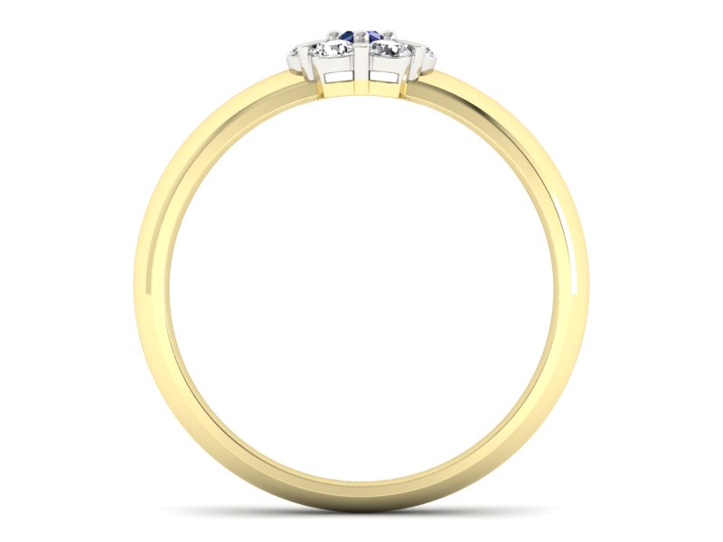 Złoty pierścionek z szafirem i brylantami - 20033zbsz1 — zdjęcie 2