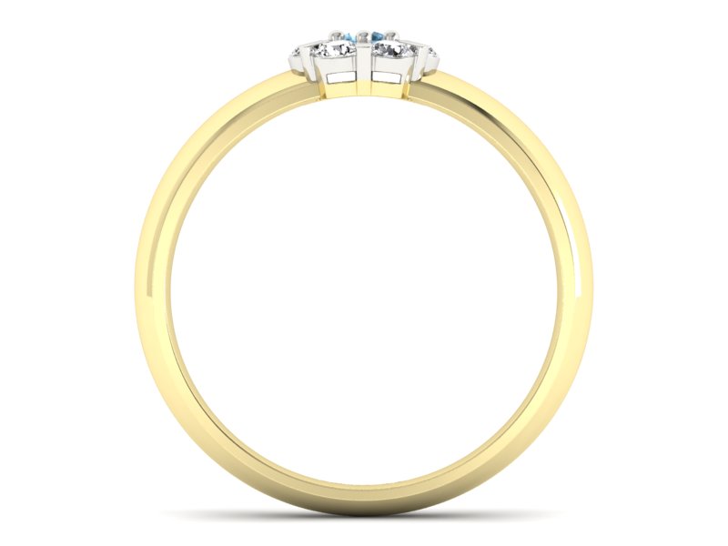 Złoty pierścionek z topazem i brylantami - 20033zbtp — zdjęcie 2