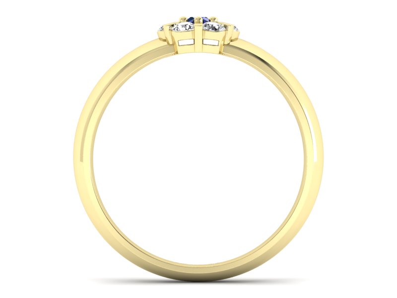 Złoty pierścionek z szafirem i brylantami - 20033zsz1 — zdjęcie 2
