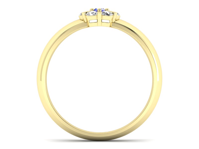 Złoty pierścionek z szafirem i brylantami - 20033zsz2 — zdjęcie 2