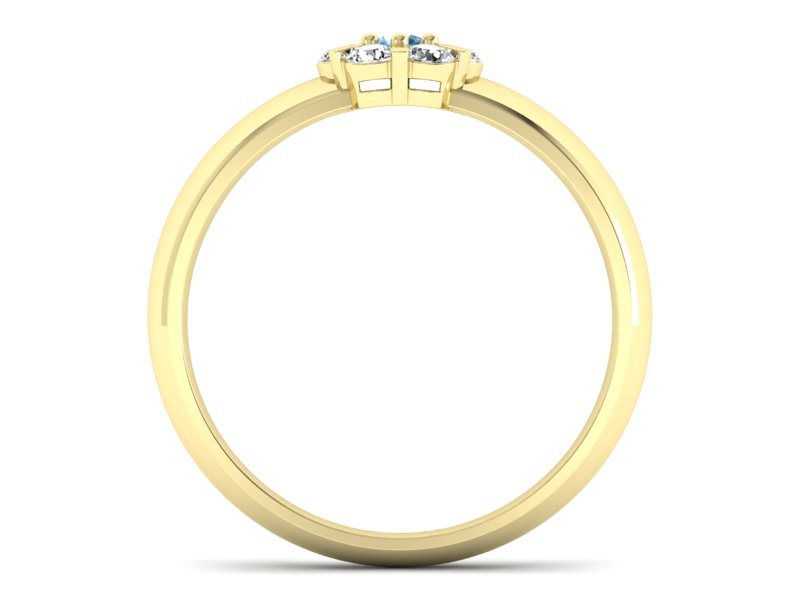 Złoty pierścionek z topazem i brylantami - 20033ztp — zdjęcie 2