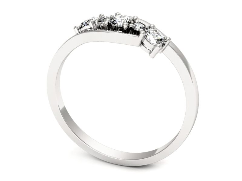 Złoty pierścionek z brylantami białe złoto - 20034b — zdjęcie 3