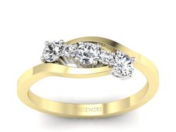 Pierścionek z diamentami żółte i białe złoto - 20034zb