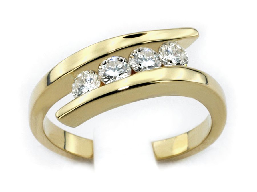 Pierścionek z brylantami żółte złoto - 20037br_SI_H