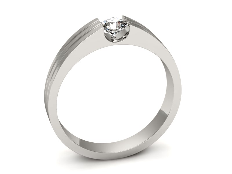 Pierścionek z brylantem białe złoto - 20039b — zdjęcie 3