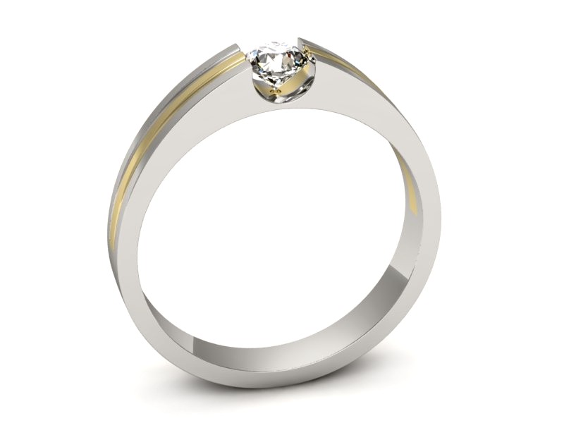 Złoty pierścionek zaręczynowy z brylantem - 20039bz — zdjęcie 3