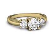 Złoty pierścionek z diamentami żółte złoto 585 - 20043z - 2
