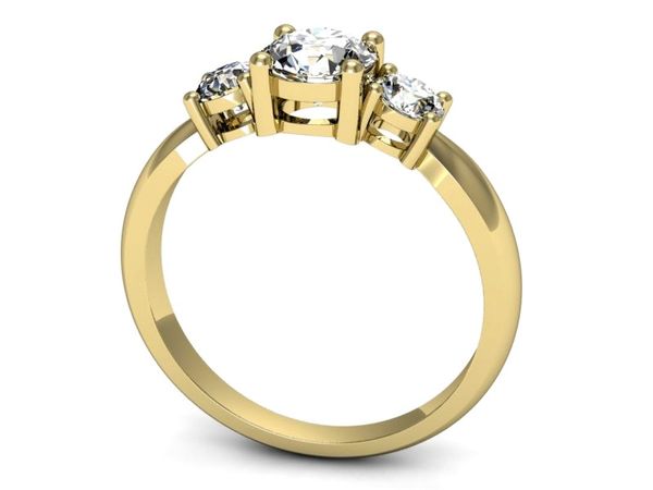 Złoty pierścionek z diamentami żółte złoto 585 - 20043z