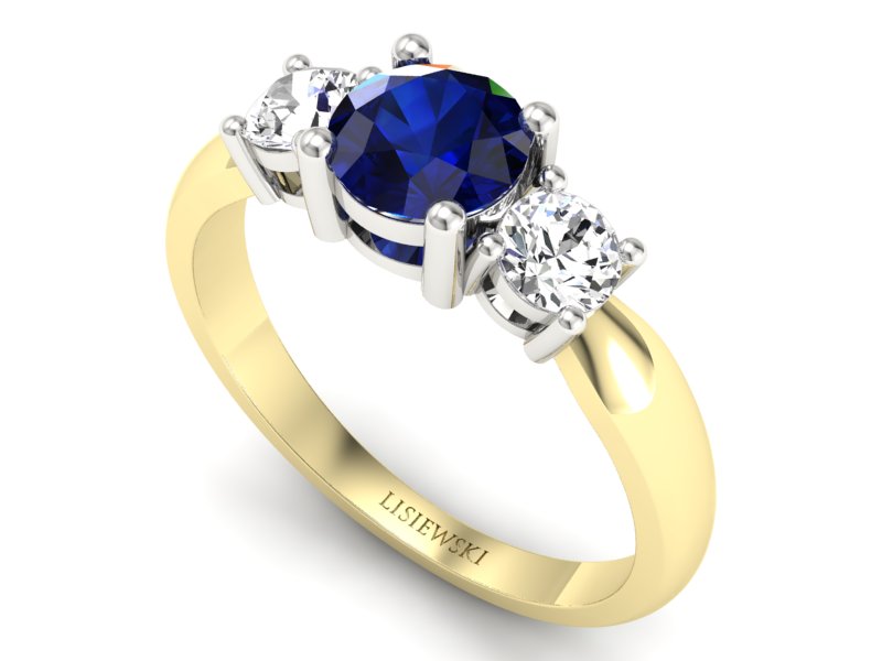 Pierścionek z szafirem i brylantami - 20043zbsz — zdjęcie 3