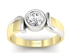 Pierścionek z diamentem złoto dwukolorowe - 20046b_br_VVs_G