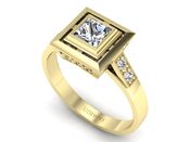 Złoty Pierścionek z diamentami żółte złoto 585 - 20050z - 3