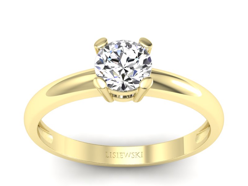 Złoty pierścionek z brylantem - 20051br_SI_H