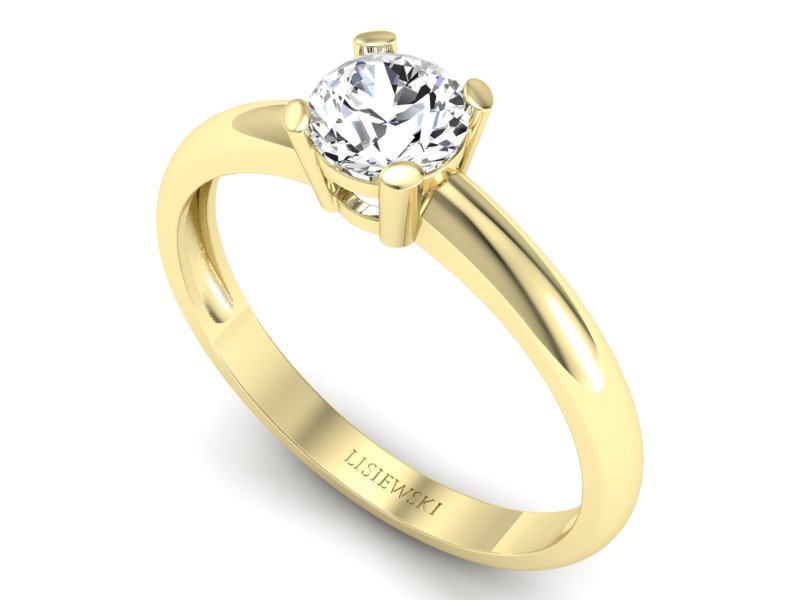 Złoty pierścionek z brylantem - 20051br_Vs_H — zdjęcie 3