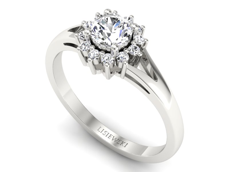 Pierścionek zaręczynowy z brylantami - 20052b — zdjęcie 3