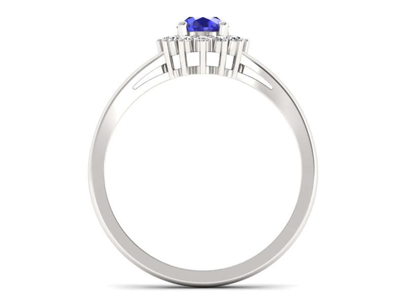 Pierścionek zaręczynowy z szafirem i brylantami - 20052bszc — zdjęcie 2