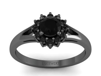 Pierścionek zaręczynowy z czarnymi diamentami - 20052czcd - 1