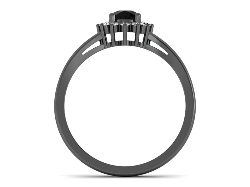 Złoty pierścionek czarne złoto z diamentami - 20052czcdd — zdjęcie 2