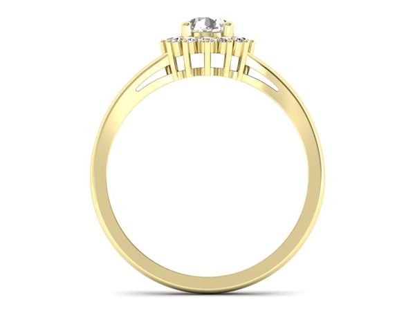 Pierścionek zaręczynowy z brylantami żółte złoto - 20052z