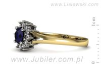 Pierścionek ze spinelem i brylantami żółte białe złoto 585 - 20052zbsp- 2