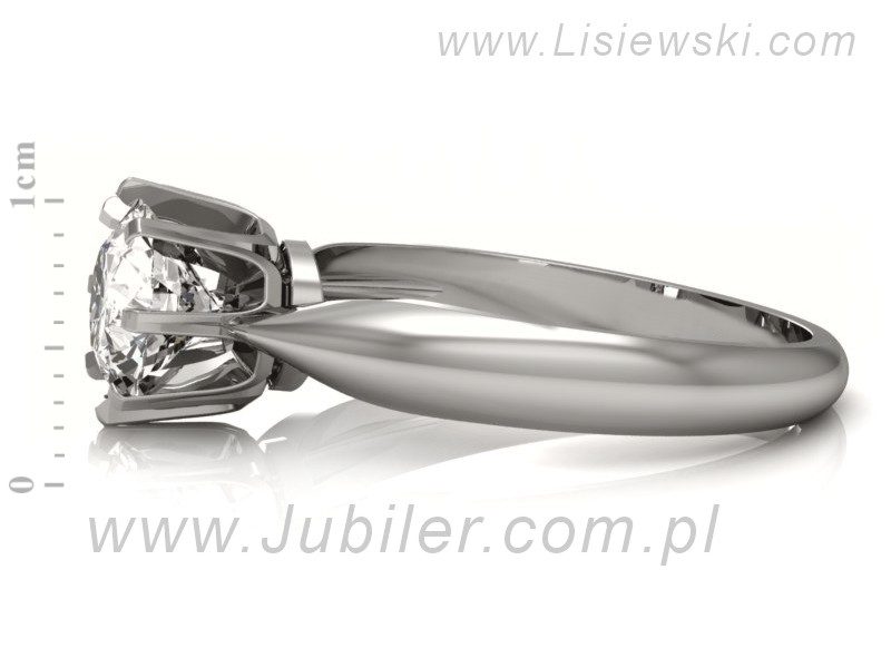 Pierścionek zaręczynowy z brylantem białe złoto - 20054b — zdjęcie 2