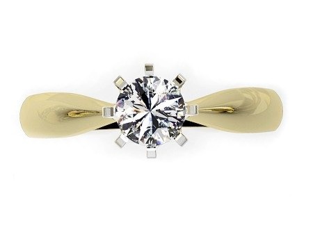 Pierścionek z brylantem białe i żółte złoto - 20054br_032 — zdjęcie 2