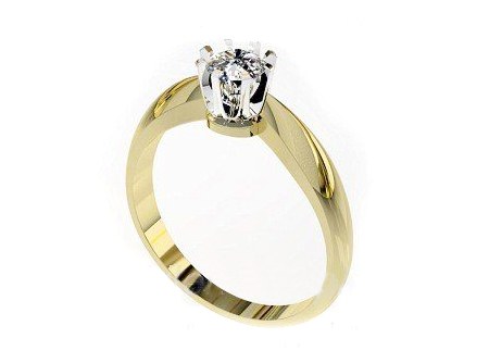 Pierścionek z brylantem złoto dwukolorowe - 20054br_SI_H_025 — zdjęcie 3