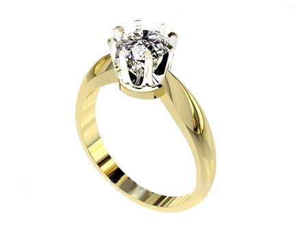 Pierścionek z brylantem złoto dwukolorowe - 20054br_Vs_G_07