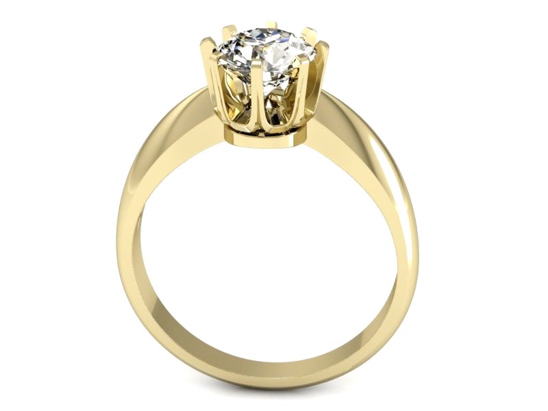 Złoty pierścionek z brylantem żółte złoto - 20054z — zdjęcie 3