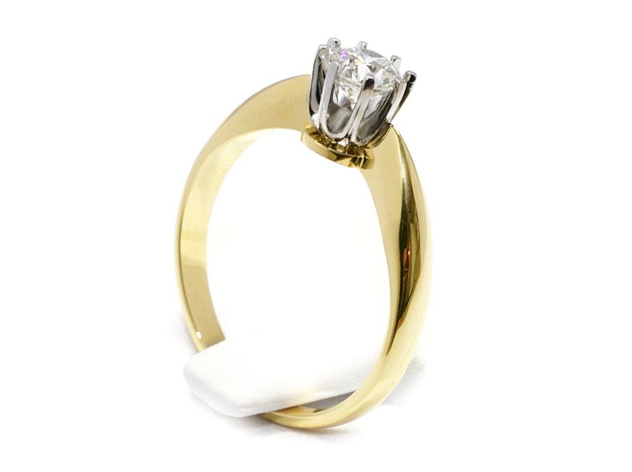 Złoty pierścionek z brylantem - 20056br_050ct_SI_G — zdjęcie 3