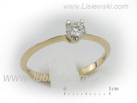 Pierścionek z diamentem żółte i białe złoto - 20058bbr_SI_H - 1