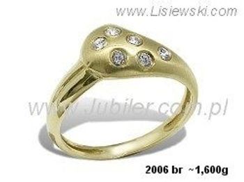 Złoty Pierścionek z brylantami żółte złoto - 2006br - 1