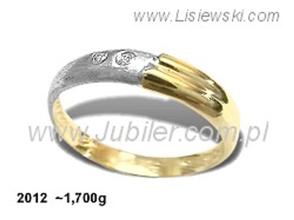 Złoty Pierścionek z cyrkoniami żółte złoto próby 585 - 2012