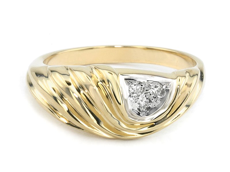 Złoty pierścionek z cyrkoniami żółte złoto - 2018 — zdjęcie 3