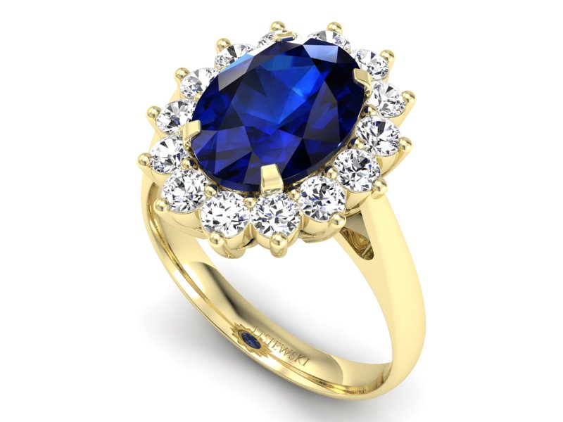 Pierścionek z szafirem i brylantami promocja - 2021skwpro — zdjęcie 3