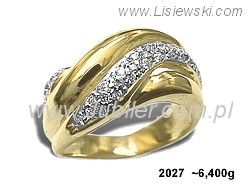 Złoty Pierścionek z cyrkoniami żółte złoto próba 585 - 2027