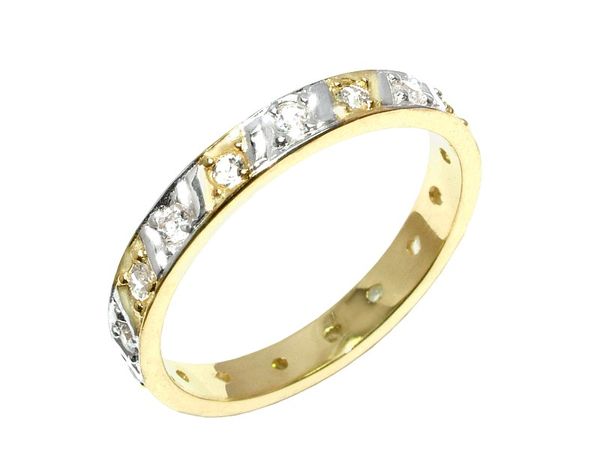 Złoty pierścionek z diamentem obrączka ślubna - 2056br_SI_H