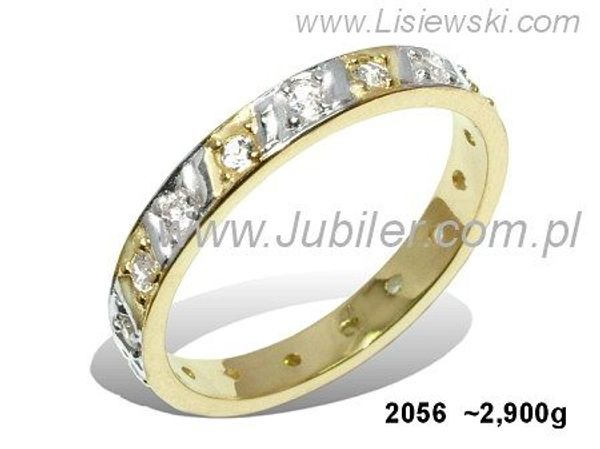 Złoty pierścionek z diamentem jak obrączka ślubna - 2056br_SI_H