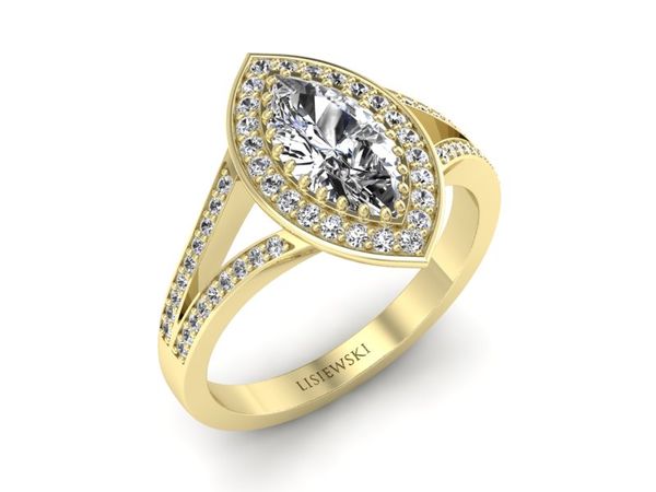 pierścionek z diamentami żółte złoto próba 585 promocja - 2061skwpro- 1
